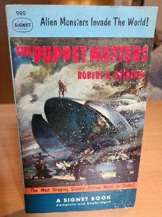 Rare Book The Puppet Masters By Robert A.  Heinlein.  (signet,  980,  1952)