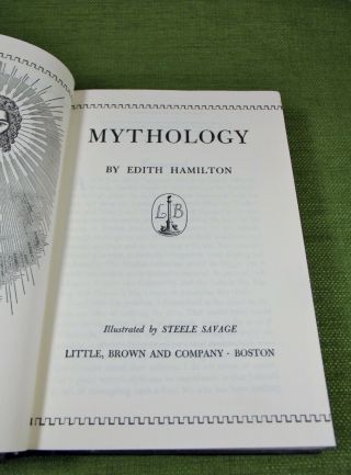 Mythology by Edith Hamilton Vintage 1942 Hardcover Book,  Illustrated 3