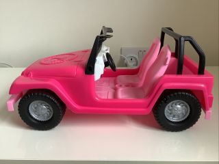 2012 Mattel Barbie Hot Pink White Plastic Jeep Car Vehicle Beach Cruiser