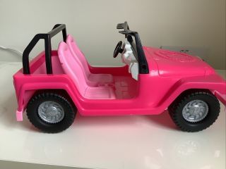 2012 Mattel Barbie Hot Pink White Plastic Jeep Car Vehicle Beach Cruiser 2