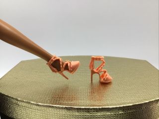 Barbie Doll Shoes Orange Fancy Strappy High Heels Model Muse Fashion Fever