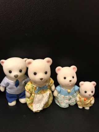 Sylvanian Families Polar Bear Family Figures With Baby