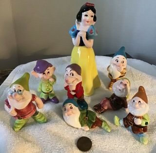 Vintage Disney Snow White And The Seven Dwarves Small Figurine