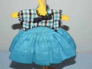 1955 Vintage Vogue Ginny Doll Tagged Medford Dress - Tiny Miss Series Blue Black