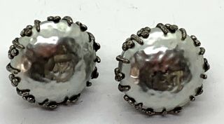 Vintage Signed Miriam Haskell Faux Pearl Silver Clip - On Earrings