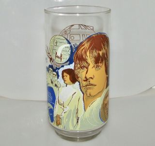 Vintage 1977 Star Wars Luke Skywalker Burger King Coca - Cola Drinking Glass Jedi