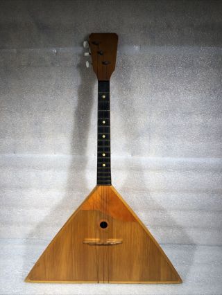Rare Vintage Wood Triangle Musical Instrument Balalaika 208 26 " Long 3 String