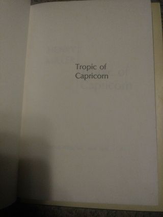 1st Ed 1st Print Tropic of Capricorn by Henry Miller (1961,  Hardcover) 2