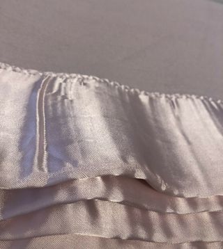 Vintage Chatham Wool? Pale Pink Satin Wide Trim Blanket 92x92” 2