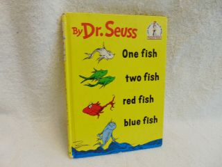 Dr.  Suess Book One Fish Two Fish Red Fish Blue Fish Name On Insid 1960