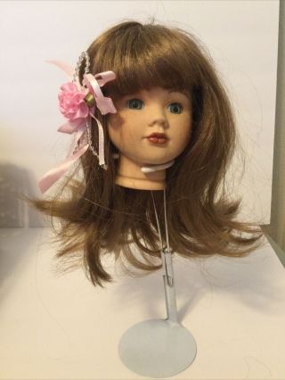 Brunette / Dark Blond Doll Wig Long Hair Size 8” (w4) No Doll