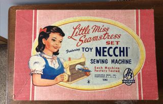 Vintage Hasbro 1940s Little Miss Seamstress Necchi Toy Sewing Machine 1542