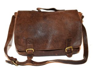 Vintage Gap Brown Distressed Style Thick Heavy Leather Shoulder Messenger Bag