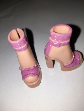 Barbie My Scene Doll Shoes Strappy High Heel Platform Ruffle Sandals - Pink