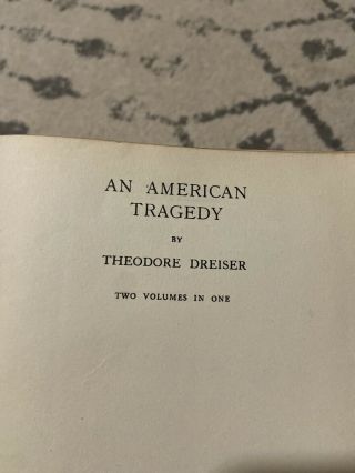 An American Tragedy By Theodore Dreiser Two Volumes In One 1926 - 1927 Vintage 3