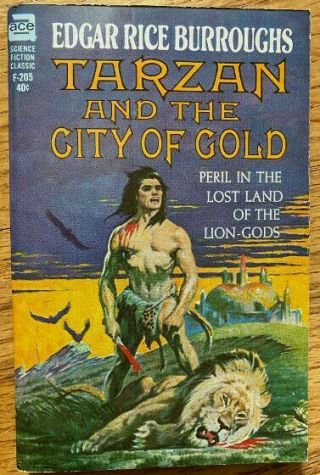 Tarzan And The City Of Gold By Edgar Rice Burroughs; Frazetta Cover.  Ace F - 205