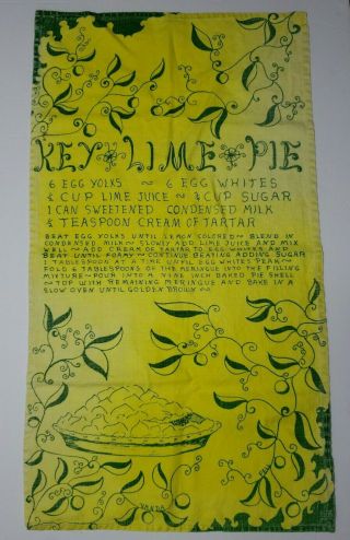 Vintage Key Lime Pie Recipe Hand Towel Vanda Pell Key West Hand Print Fabrics