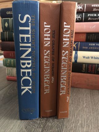 Three Vintage,  Hardcover John Steinbeck Books (grapes Of Wrath,  Short Stories…)