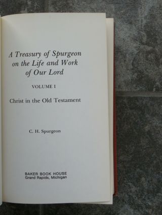 Spurgeon Treasury On Life And Work Of Our Lord - Vol 1 Only - Christ Old T - 1979 Ed