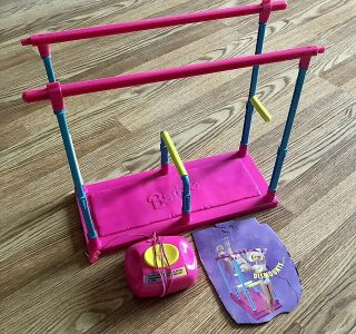 Barbie 1999 Gymnast With Wired Remote Control Play Set Incomplete