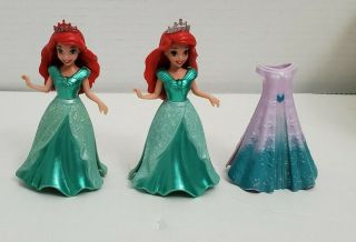 Disney Princess 2 Ariel Magic Clip Dolls & Dresses Magiclip Polly Pocket