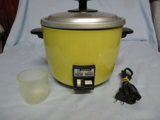 Vintage Yellow Sanyo Rice Cooker Steamer Model Eg - 5 Great Guc