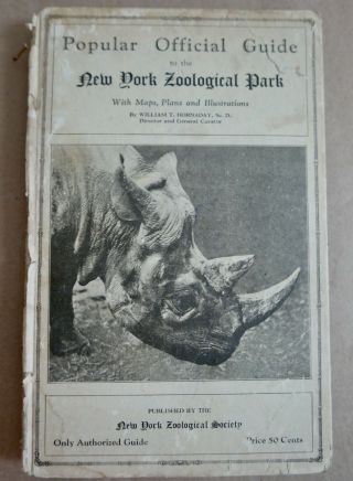 1925 Official Guide To The Bronx Zoo Zoological Park,  Color Map,  Pictures