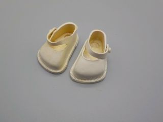 Vintage White Rubber Fairyland Doll Shoes Size No.  000