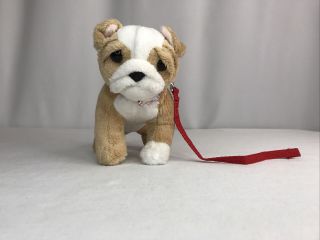 Our Generation Stuffed Plush Bulldog Pup Dog Leash For 18” Doll