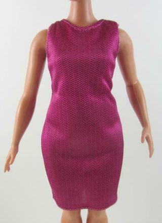 Barbie Fashion.  Tv News Team Magenta Sheath Style Curvy Dress
