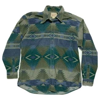Vintage Woolrich Aztec Long Sleeve Button Up Shirt Mens Xl Flannel Made In Usa