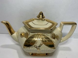 Vintage Arthur Wood England 1058 Gold Leaf Teapot