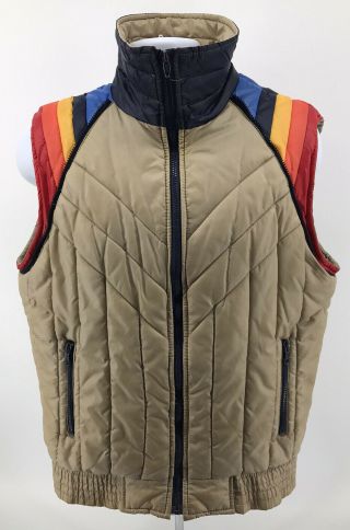 Repage Vintage 70s 80s Jacket Vest Adult Sz Medium Full Zip Colorful Fast Ship