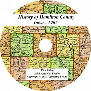 1902 History & Genealogy Of Hamilton County Iowa Webster City Jewell Ia Families