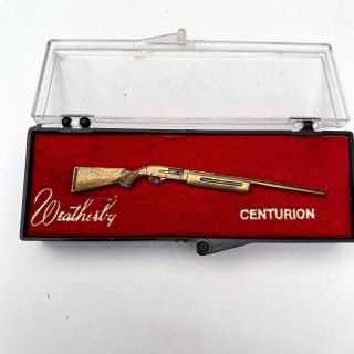 Vintage Weatherby Centurion Shotgun Rifle Gun Tie Clip Advertising Collectables