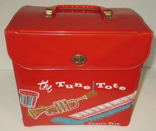 Vintage Vanity Fair The Tune Tote Vinyl 45 Rpm Record Case Carrier Storage Case