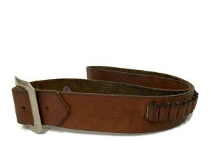 Vintage Hunter Belt Size M 27 - 125 Brown Leather Ammo Belt