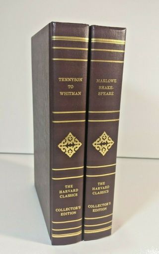 The Harvard Classics Vintage Hardcover 2 Book Set Shakespeare,  Tennyson,  Marlowe