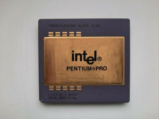 Intel Pentium Pro 200mhz Sl22z Kb80521ex200 Vintage Cpu,  Gold