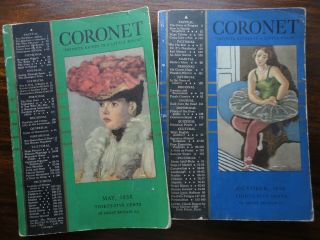 Set Of 2 Vintage Antique Coronet Magazines/books May & Oct 1938
