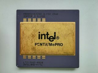 Intel Pentium Pro 200 Kb80521ex200 Sl22v Vintage Cpu,  Gold