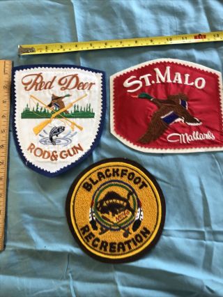 Rare 1960’s Rod & Gun Club Jacket Large Stitched Patches - Red Deer,  Blackfoot