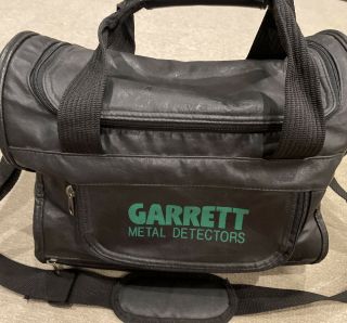 Vintage Garrett Metal Detectors Leather All Purpose Carry Bag Black 14”x11”