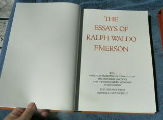 The Essays Of Ralph Waldo Emerson,  1962,  Heritage Press,  Hc W/ Slipcase