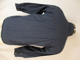 Banana Republic Mill Valley Vtg Mens Blue Stripe Long Sleeve Cotton Shirt S 2