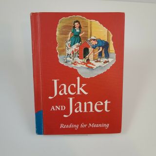 Jack And Janet Revised Ed.  Reading For Meaning Vintage Color Illustration 1957
