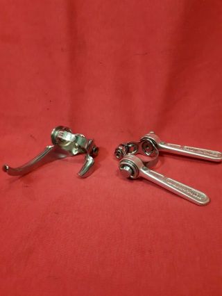 Vintage Shimano Dura - Ace Downtube Shifters And Cable Guide Set