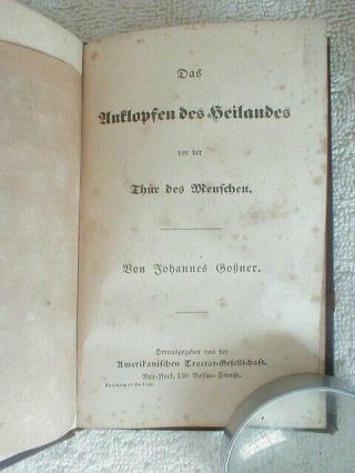 Antique 1800 ' s CHRISTIAN BOOK THE SAVIOR KNOCKING AT THE DOOR German Language 2