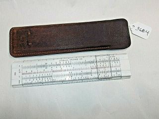 Charles Bruning No.  2401 Vintage Slide Rule With Leather Pouch,  Made In Usa