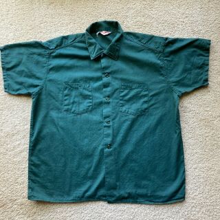Vintage 1960s King Kole Work Wear Sanforized Short Sleeve Button Up Shirt Vtg